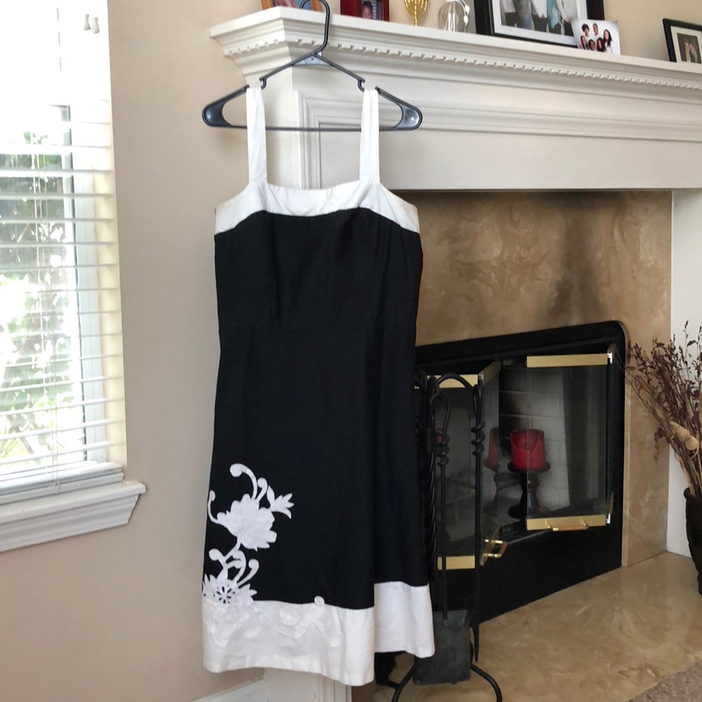 Black dress with white straps by R &K Originals